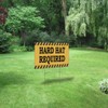 Fastasticdeals Weatherproof Yard Sign Hard Hat Required Yellow Lawn Garden