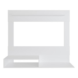 espidoo Modern Wall-Mounted Entertainment Center: 47.2" White TV Stand with Shelves - Particle Board & Melamine Floating Design - Living Room Storage for Flat Screen & Media Devices