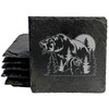 Bear Forest & Moon Slate Coasters Set of 4 -