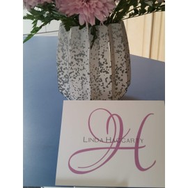 Customized Note Cards -Set of 24 with White envelopes - Size A-2 (4.25” by 5.5”) Blank Inside, Personalize with Large Initial and Name - Makes a Great