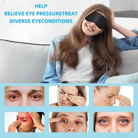 ENNSOO Eye Masks for Sleep, Eye Compress Moist Heat Sleep Mask Warm Eye Compress Mask Soft Pressure Free Shade Blindfold Electric Eye Heating Pad for Relaxing Gifts Women (Black)