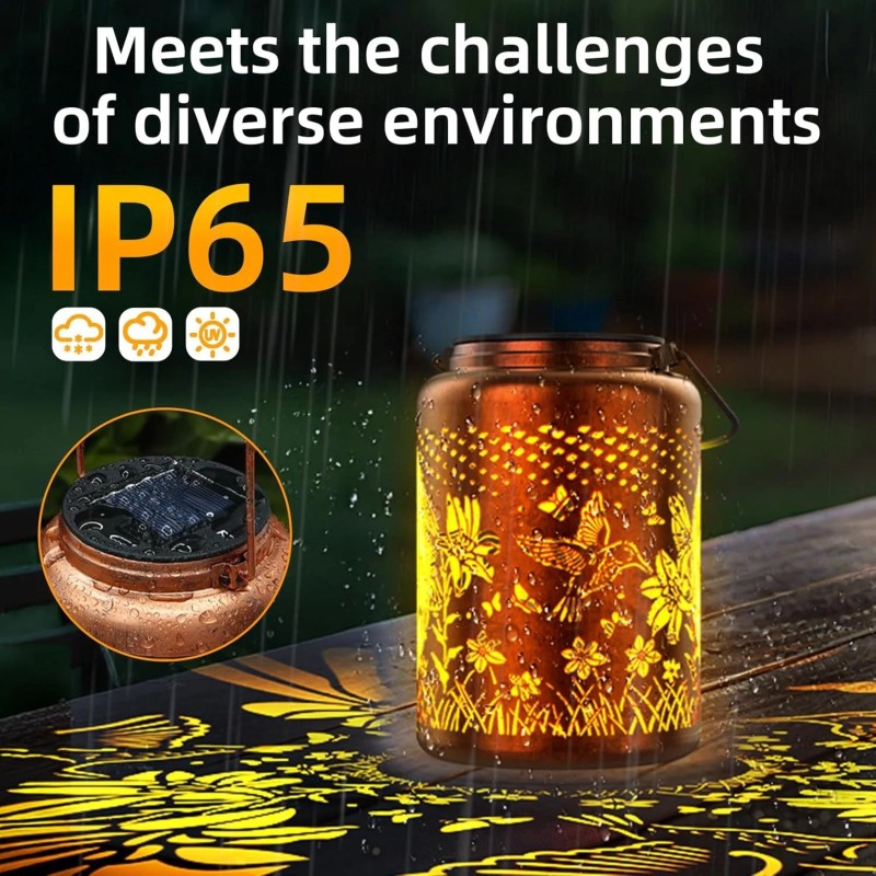 KagoLing Solar Lantern Hanging Light LED Hummingbird Outdoor Garden Lamp