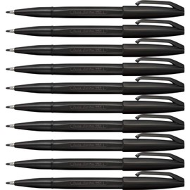 ぺんてる 水性ペン サインペン S520-AD 黒 10本セット
