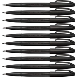 ぺんてる 水性ペン サインペン S520-AD 黒 10本セット