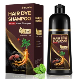 Sklight Hair Dye Shampoo 3 in 1 for Gray Hair, Long-Lasting & Natural Chestnut Brown Hair Color in Mins, Herbal Ingredients Hair Color Shampoo, Champu Para Canas Mujer for Women Men 16.9 Fl Oz