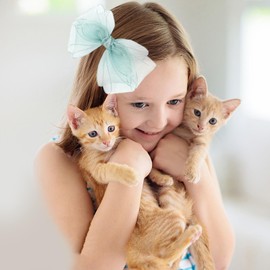 5.5-Inch Organza Double Hair Bows Alligator Clips Hair Accessories for Girls Toddler Kids Children Teens -Green