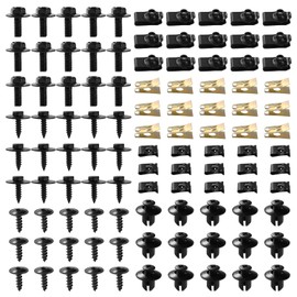 VooGenzek 105 PCS Screw and Nut Clip Kit, Auto Body Fender Screws, Car Screws and Bolts, for Auto Chassis Bumper Fender Wheel Cover Liner Fastener Tool