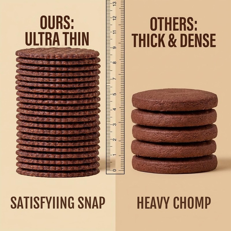 Vloong Ultra-Thin Cocoa & Chocolate Thin Crackers with Real Melted