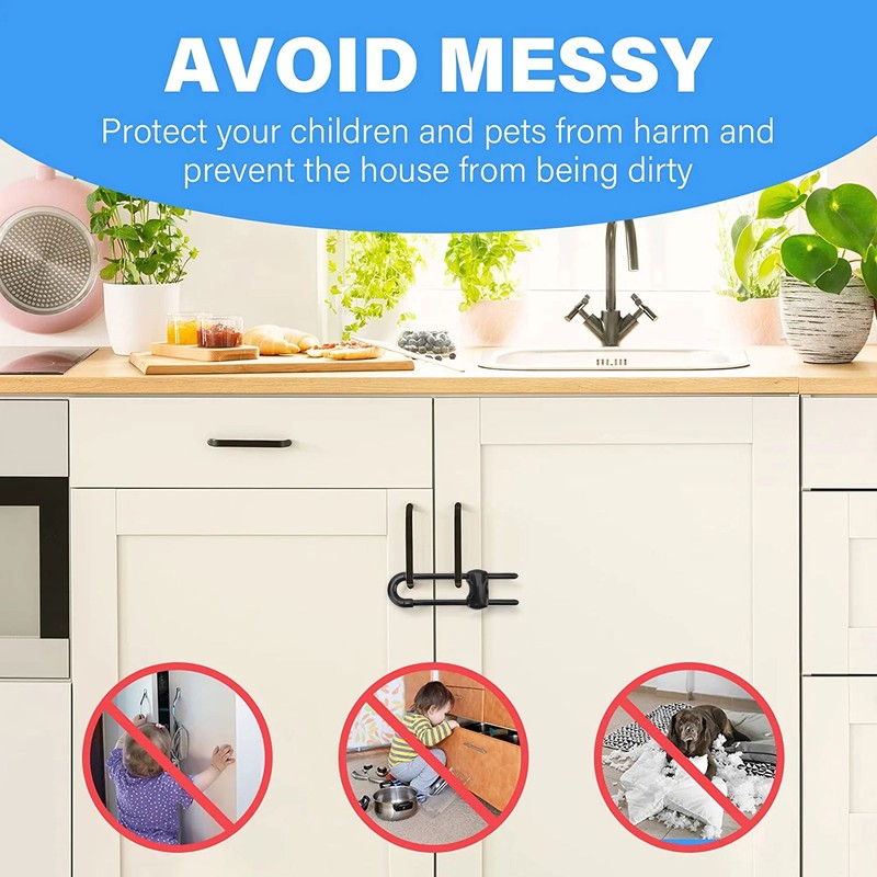 12PCS U Shaped Child Locks Safety Cabinet Childproof Latches for