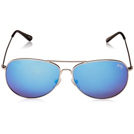 Berkley Diamond Sunglasses Silver/Smoke/Blue Mirror, Small/Medium