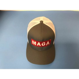 Pacific Headwear MAGA Embroidered Trucker Hat Graphite Color