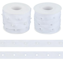 OLYCRAFT 5 Yards White Snap Button Tape 0.7 Inch Wide Sewing Snaps Polyester Snap-On Tape Fastener Replacement Sewing Tapes for Fabric Closures Apparel Making DIY Projects