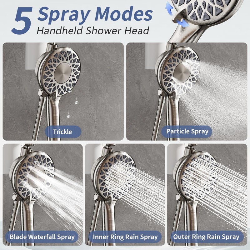 SINGSUO Filtered Rain Shower Head with Handheld Spray Combo, High