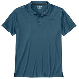 Carhartt Men's Force Sun Defender Relaxed Fit Lightweight Short-Sleeve Polo, Storm Blue Heather