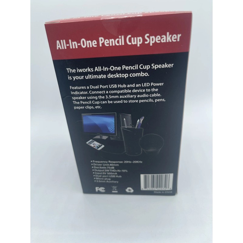 Blue iWork's All in One Pencil Cup Speaker "New In