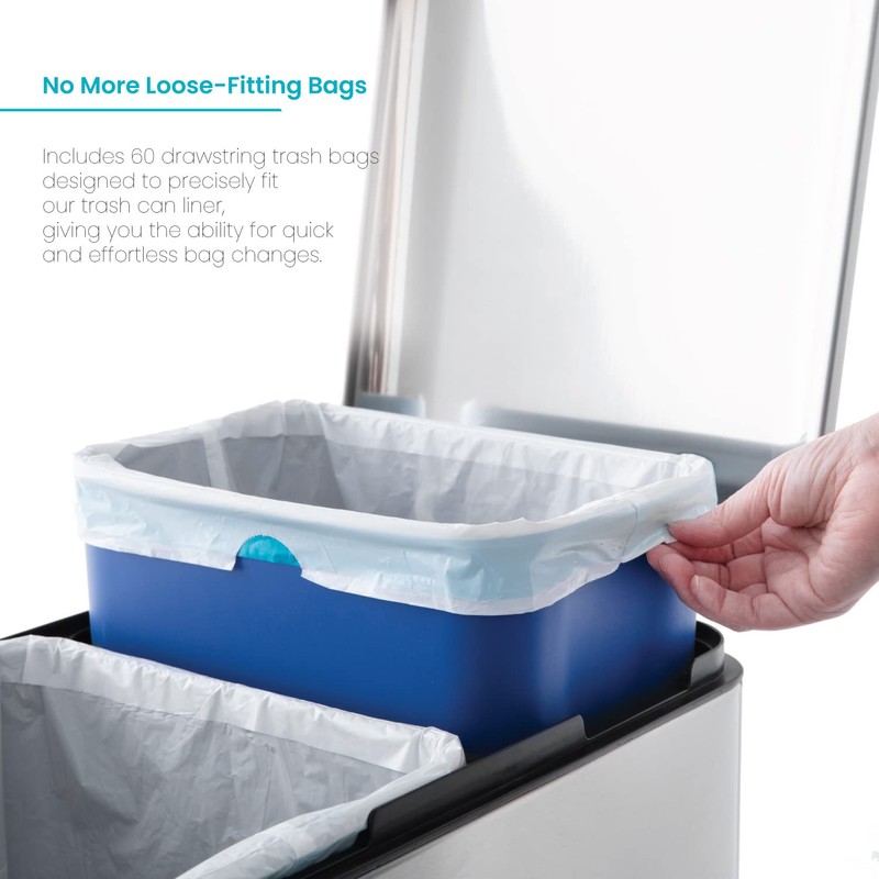 Home Zone Living 2-Pack 5 Gallon Kitchen Trash Bags with