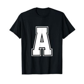 Letter A - Alphabet Bold Capital Upper Case Initial Monogram T-Shirt