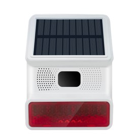 HXA523 Solar Outdoor Siren - Wireless, Compatible with HUXGO Smart Home Security Systems with Solar Panel | 100dB Weatherproof Alarm