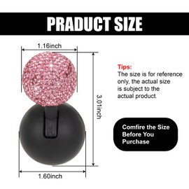 Bling Car Push Starter Button Cover, Rhinestone Auto Engine Joystick Buttons Decoration Cover, Vehicle Start Button Rocker Ball, Cute Car Interior Accessories for Cars, Computer (Pink)