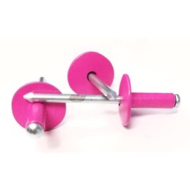 Racer's Speed Shop Pink 3/16" Rivet Large Head Multi Grip Aluminum Steel Mandrel Pop Rivets 50 pack
