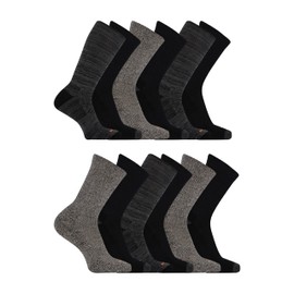 Merrell - Mens Ankle Socks, Women Hiking Socks, Midweight, Cushioned for Soft Support and Reduced Fatigue, Long Lasting, Moisture-Wicking and Odor-Resistant, Multipack (Grey) (M/L) (12pk)