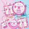 DYLIVeS Pink Baby Shower Decorations, It's a Baby Girl Paper