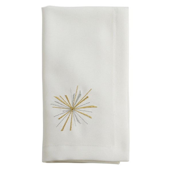 Saro Lifestyle Starburst Design Cloth Napkins (Set of 4) White
