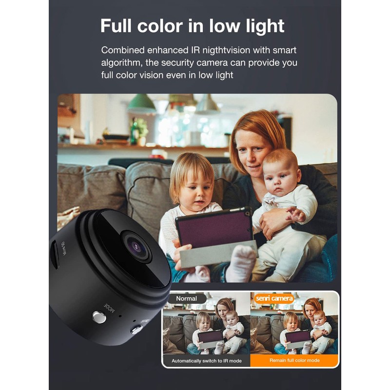 senri Mini Security Camera, 1080P HD WiFi Home Indoor Outdoor