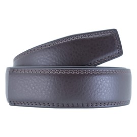 COTIDI 35mm Wide Automatic Ratchet Leather Man Belt Without Buckle, Brown C20, 130 cm