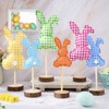 Whaline 6Pcs Easter Bunny Decorations Fabric Tall Standing Plaid Bunny
