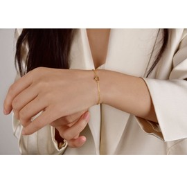 SILBERTALE Necklaces Heart Bracelets Women's 925 Sterling Silver Simple Loveful Bracelets for Women