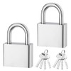 GLOWZEN 2 PCS Stainless Steel Padlock with Key,Waterproof and Rustproof