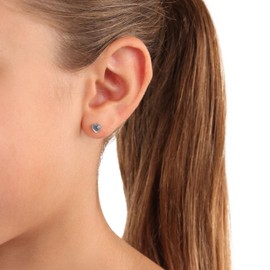 Prinzessin Lillifee Stud Earrings Stainless Steel Girls Children's Earrings with Synthetic Zirconia 5 cm Gold Heart Comes in Jewellery Gift Box, Stainless Steel, Created Cubic Zirconia Cubic Zirconia