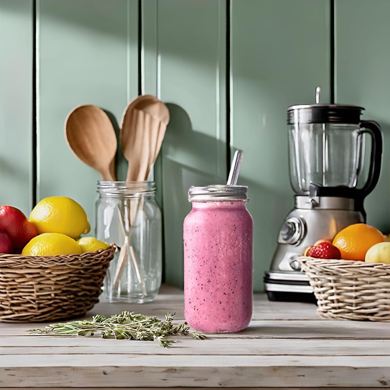 JARMING COLLECTIONS Reusable Freezer Safe Smoothie Cups with Lids and