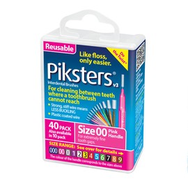 Piksters Pink Size 00 Pack of 40 Brushes (Pink)