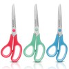 KUONIIY Scissors 8 Inch Soft Comfort-Grip Handles Sharp Blades, 3/Pack
