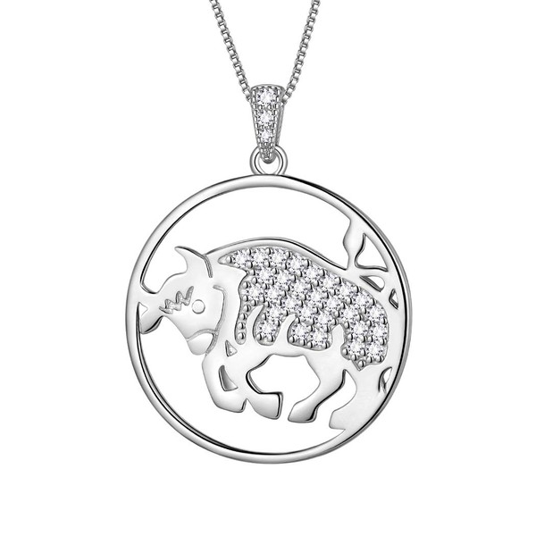 Aurora Tears Taurus Necklace 925 Sterling Sliver 12 Zodiac Pendant
