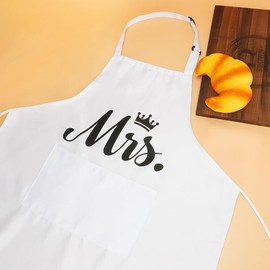 Partner Gifts Cooking Apron Men Women Gift For Him Her Valentine's Day Mr. Mrs. Gifts For Girlfriend Boyfriend Couple Gifts I Love You Gifts For Men Valentine's Day Gift Girlfriend, black white