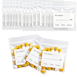 100Pcs Medication Bag, Repeatedly Sealing Pill Pouch, Portable Pill Bags