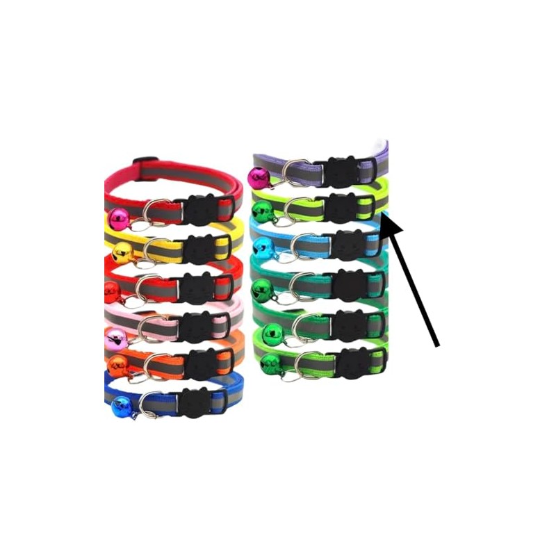 Adjustable Cat Collar with Bell - Multiple Colours - 19cm