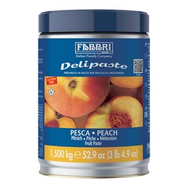 Fabbri Delipaste Peach, Flavoring Compound for Gelato, Ice Cream, Soft Serve, Pastry and Confectionary - 1 Tin of 3.3 lb
