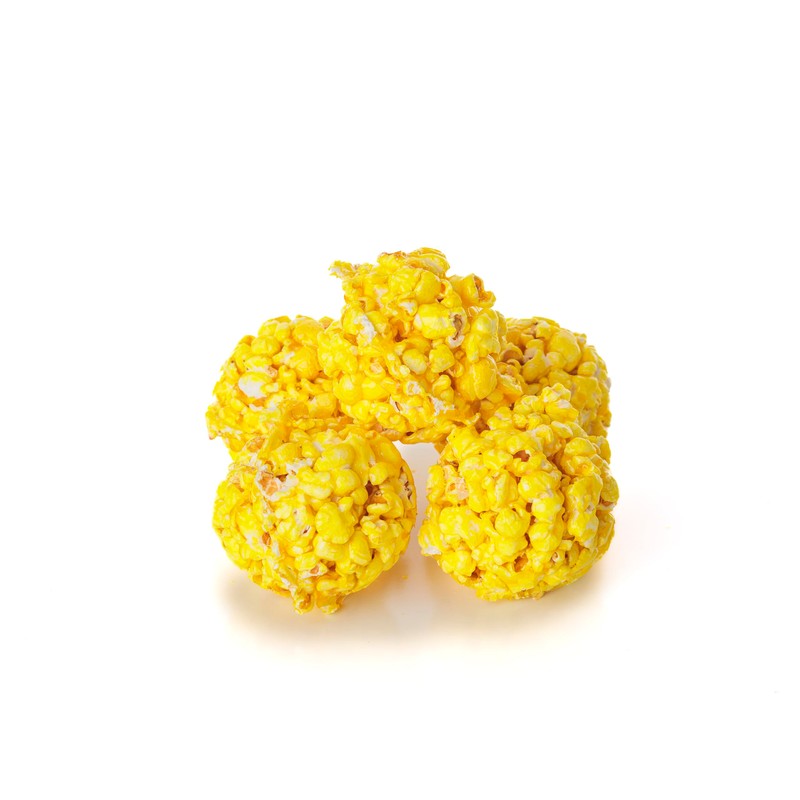 6 Pack - Gourmet Yellow Popcorn Balls - Vanilla Flavored