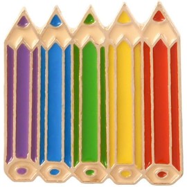 GBJUK Coloured Pencils Enamel Pin Lapel Badge with Butterfly Clasp Back