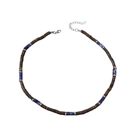 SULIUDAJI Men's Surfer Necklace, Surfer Necklace with Coconut Beads, Patchwork Necklace Made of Wooden Beads in Bohemian Style, Handmade Men's Necklace, Beach Jewellery