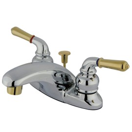 Kingston Brass KB622 4 in. Centerset Bathroom Faucet - Polished Chrome/Polished Brass