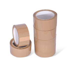 K-One Brown Buff Packing Parcel Tape 48mm x 66m (Pack of 6)