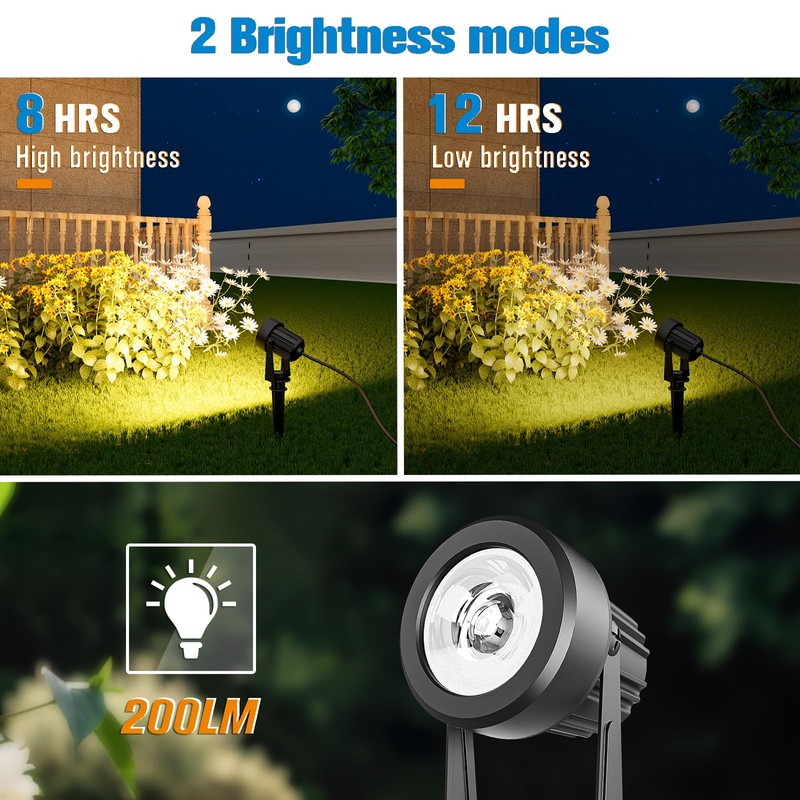 APONUO Solar Spot Lights Outdoor 4-in-1 Solar Landscape Lights Dusk