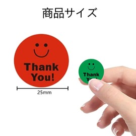 Thank You Round Color Thank You 500 Sheets 1 Roll Mother's Day Wedding Birthday Anniversary Thank You Smile Face Expression (Red, Yellow, Pink, Green, Orange, Light Blue, Blue-Purple)