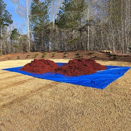 Clothing Estates - BLUE TARP SHEET Tarpaulin Camping Strengthened Waterproof Heavy Duty Lightweight 60 g/sm Farm Agricultural Equipment Garden Body Shop Garage Car Cover (5 x 5 m / 16' x 16')