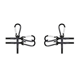 BlackBungee Cords, 24inch Elastic Cord, Bungee Cord with Aluminum Alloy Hooks, 4 Pack Bungee Straps for Luggage Rack, Camping, Cargo, Bike, Transporting, Storage Tarps and Tie-Downs